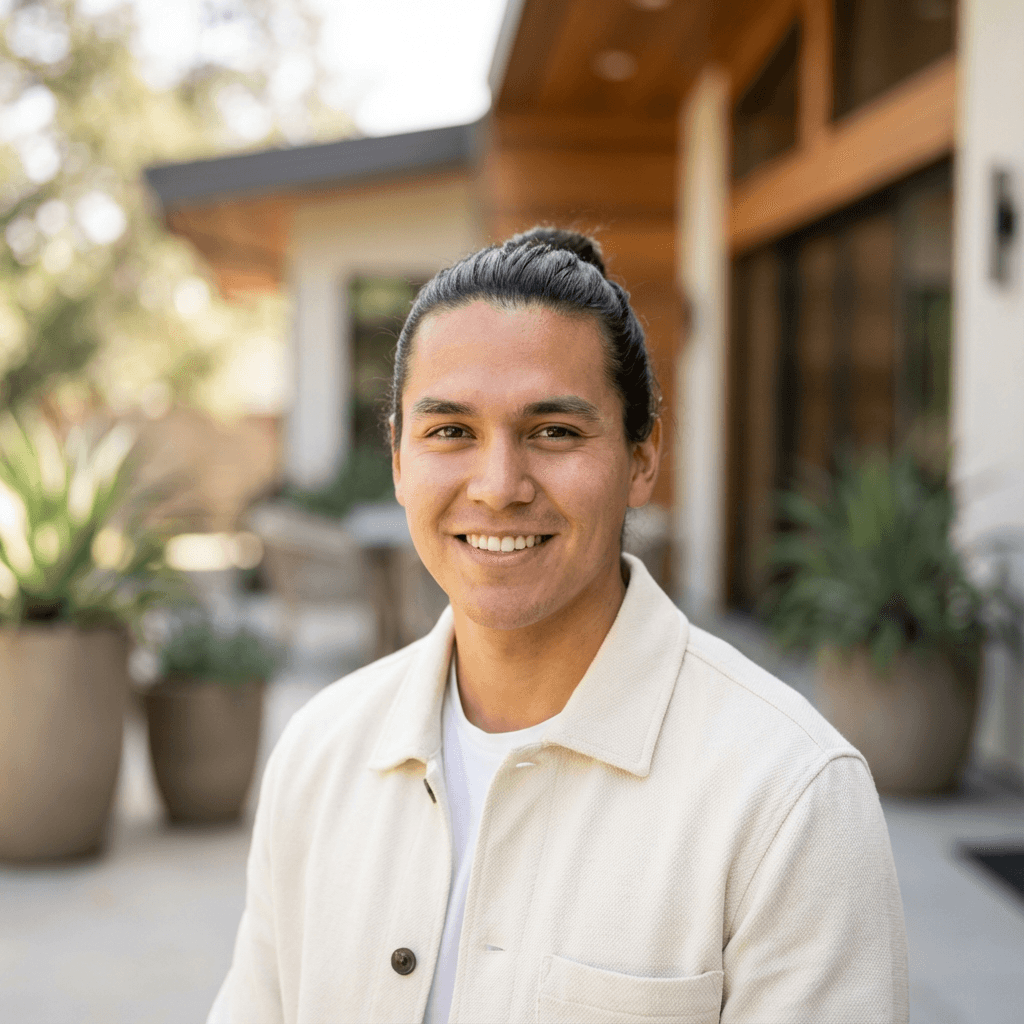 Male property investor in his mid 30s, Black, professional and personable, fitting for rental management
