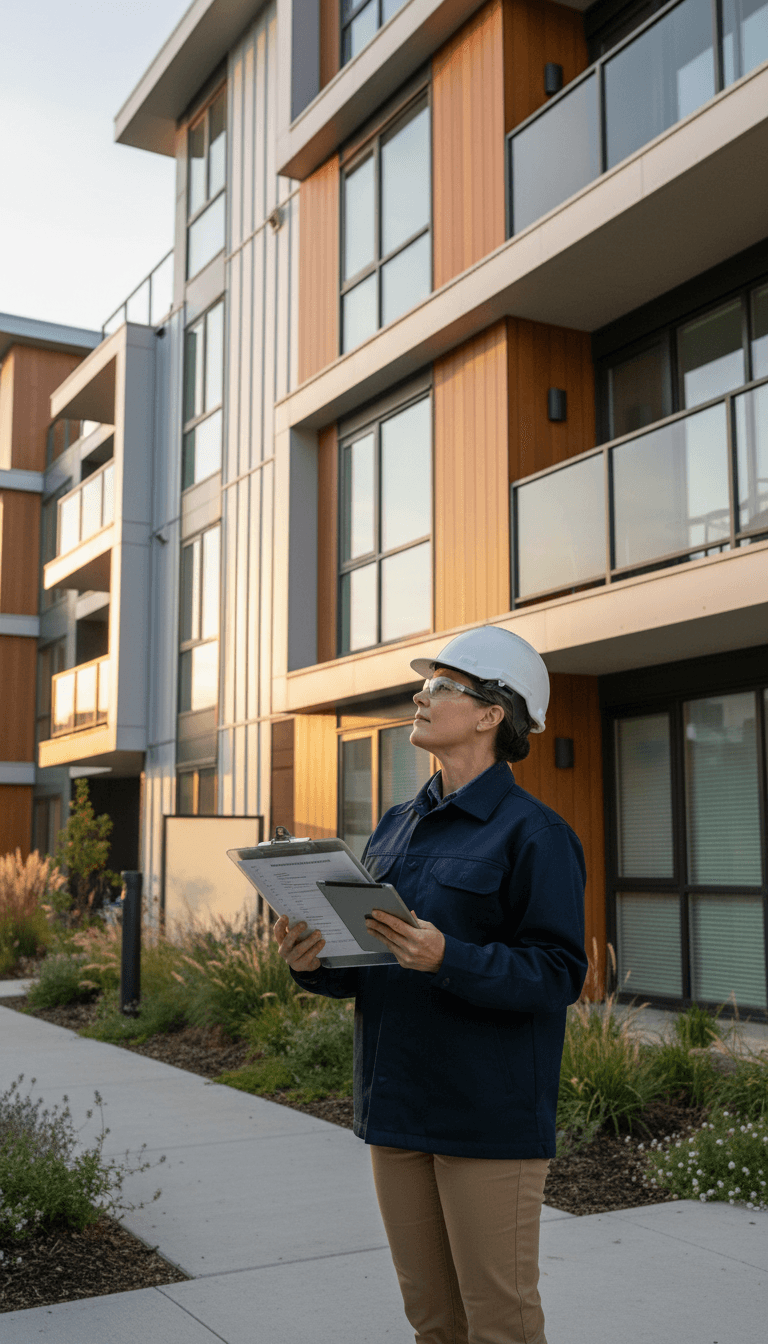 Building inspection in progress at a residential property